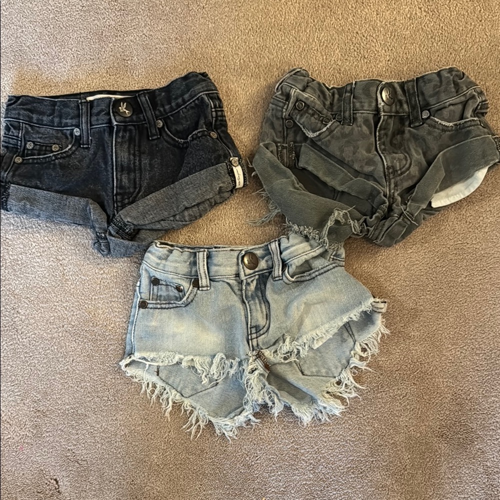 One Teaspoon Kids Bandit Jean Shorts Lot